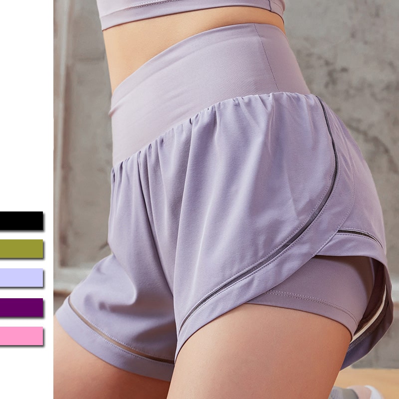 Pantaloncini sportivi da yoga intrecciati da donna