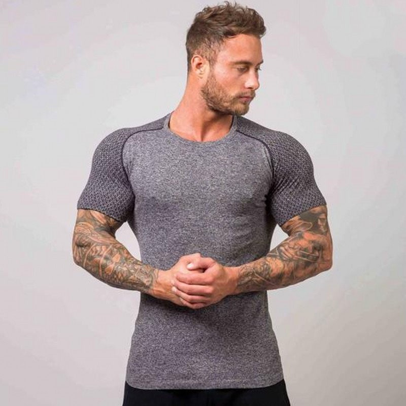 T-shirt da uomo elasticizzata a maniche corte da allenamento fitness