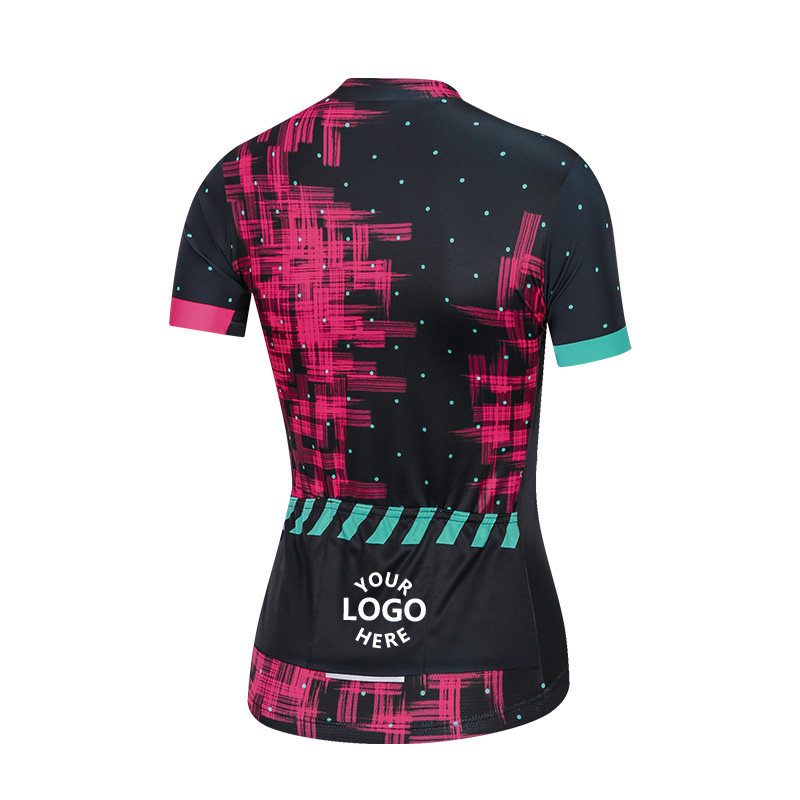 Maglia da ciclismo a manica corta da donna stampata