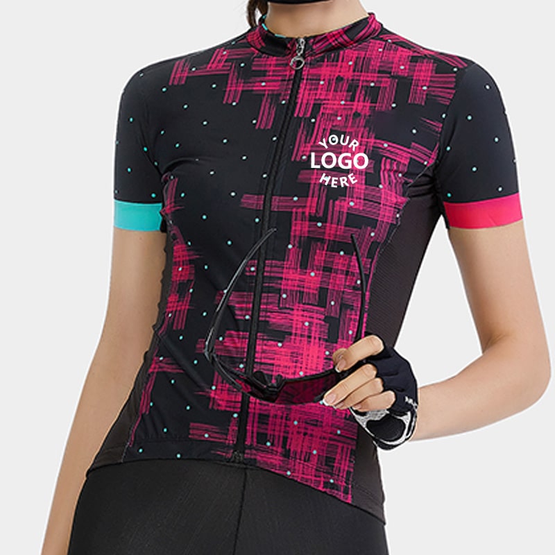 Maglia da ciclismo a manica corta da donna stampata