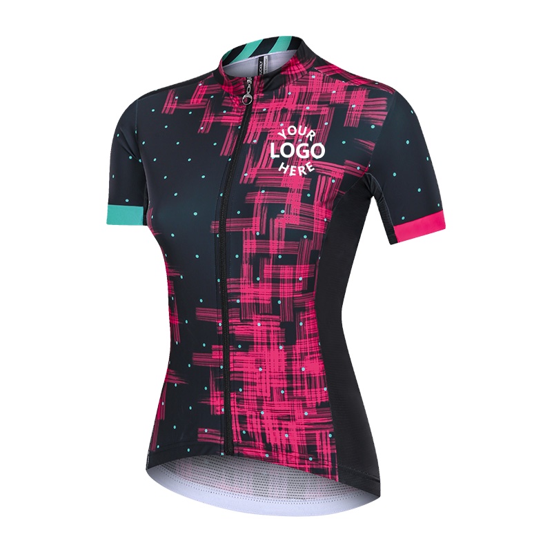 Maglia da ciclismo a manica corta da donna stampata